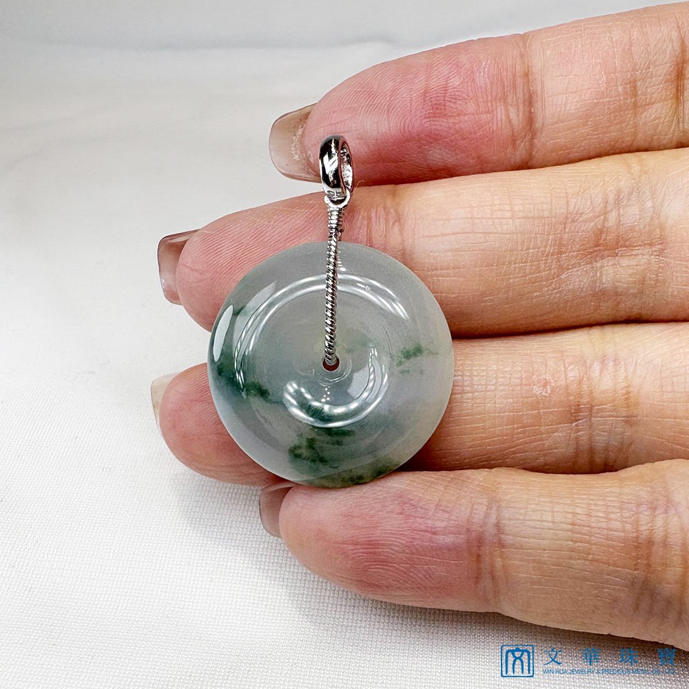 翡翠飄蘭花平安扣玉墜 (已售出)