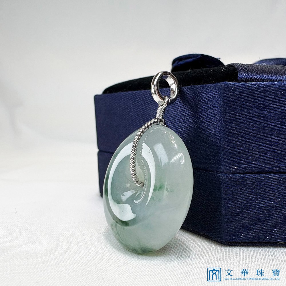 翡翠飄蘭花平安扣玉墜 (已售出)