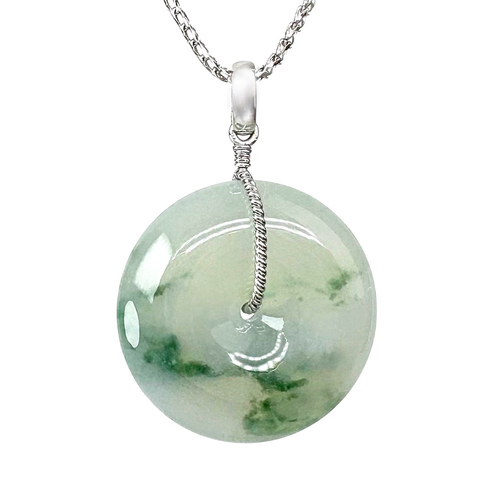 翡翠飄蘭花平安扣玉墜 (已售出)