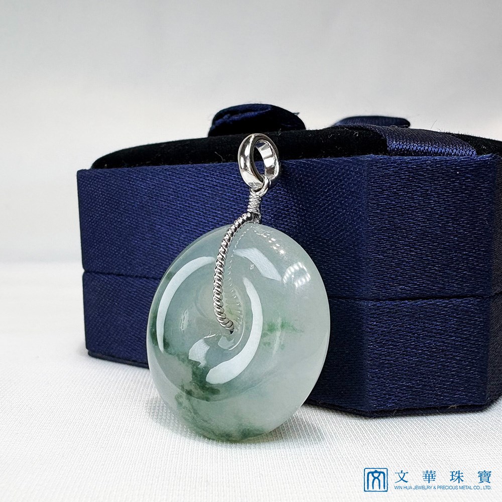 翡翠飄蘭花平安扣玉墜 (已售出)