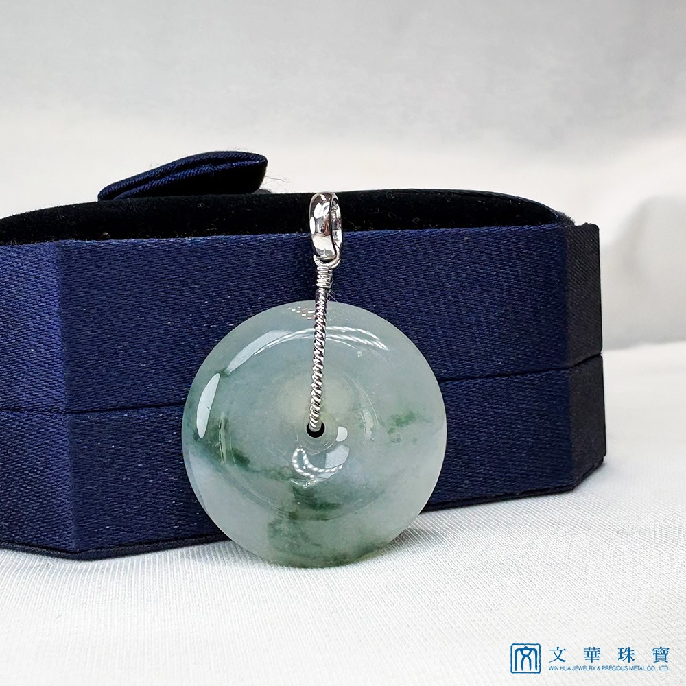 翡翠飄蘭花平安扣玉墜 (已售出)