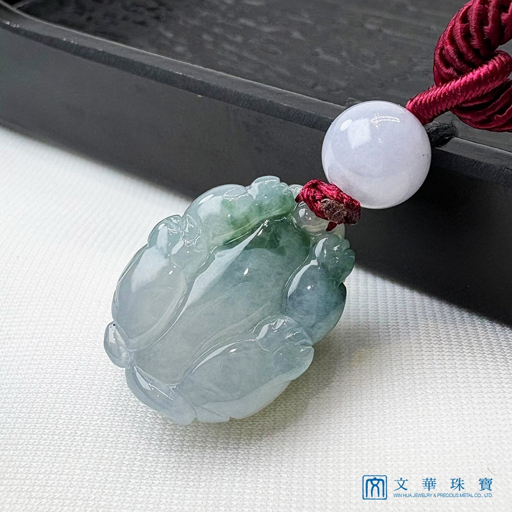翡翠飄花貔貅把玩掛件 贈精美掛繩乙入