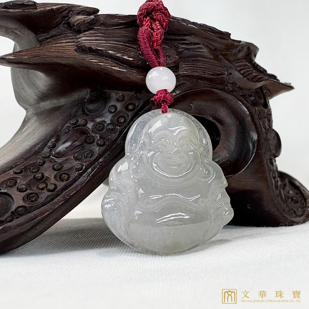冰糯種彌勒佛玉墜 贈精美中國繩乙入