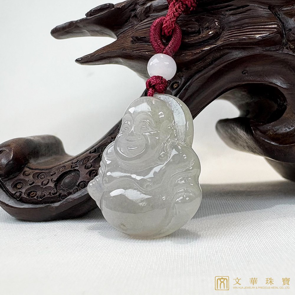 冰糯種彌勒佛玉墜 贈精美中國繩乙入