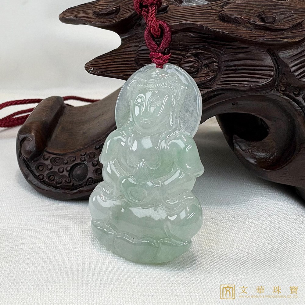 冰糯芙蓉綠寶瓶觀音 贈精美中國繩乙入(已售出)