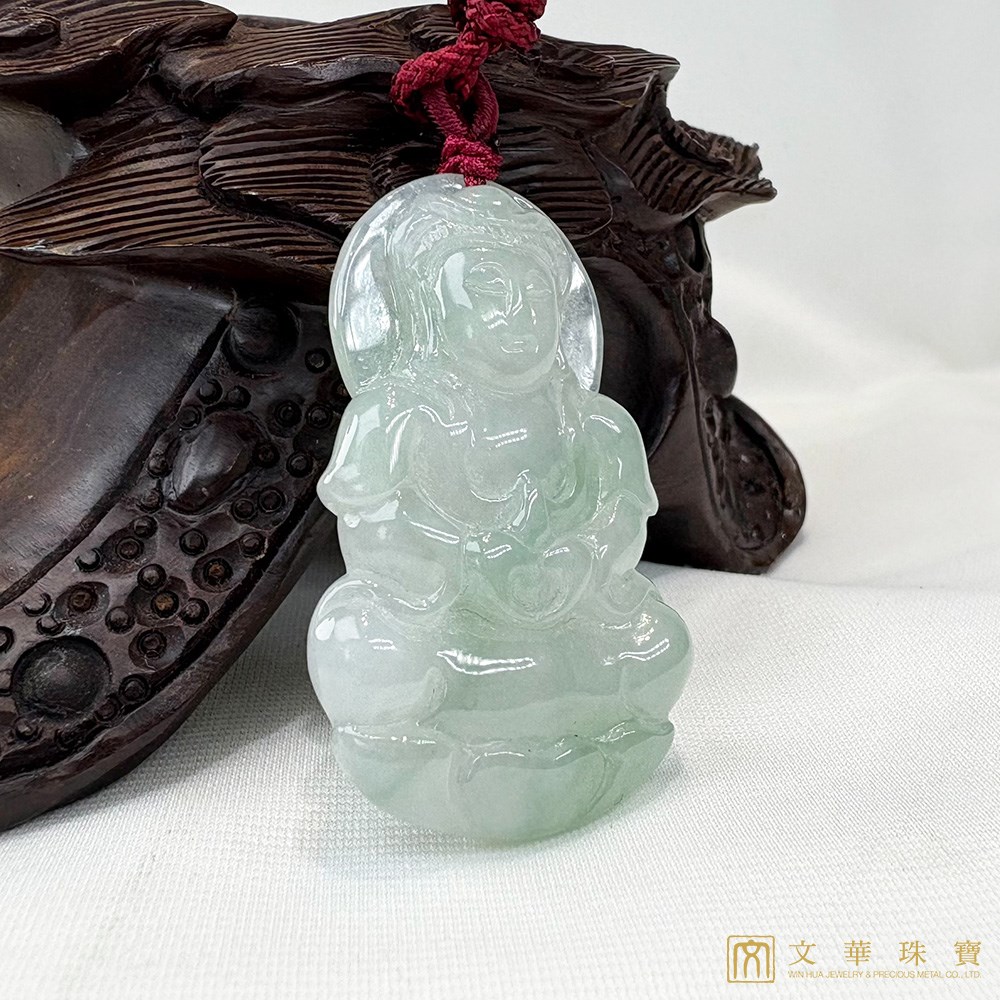 冰糯芙蓉綠寶瓶觀音 贈精美中國繩乙入(已售出)