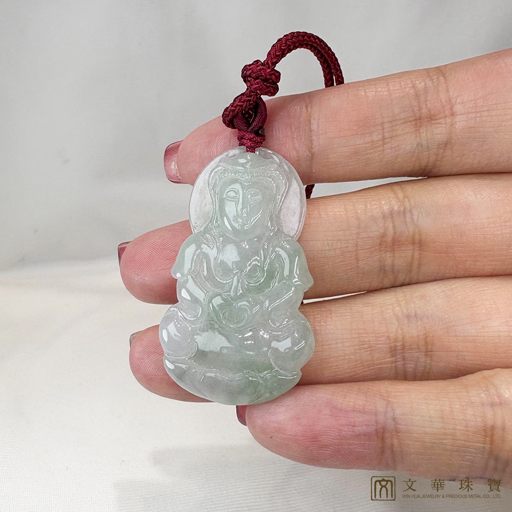 冰糯芙蓉綠寶瓶觀音 贈精美中國繩乙入(已售出)