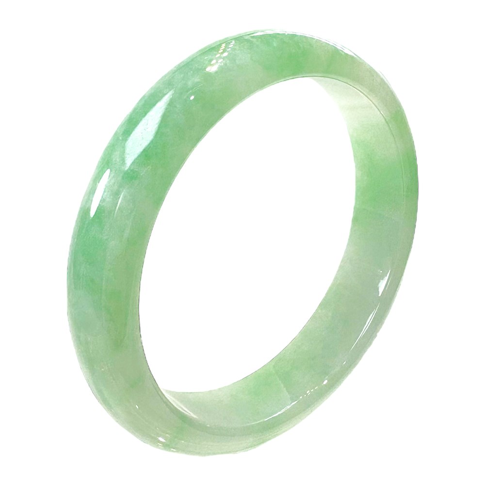 翡翠蘋果綠綴陽綠玉鐲 約18圍