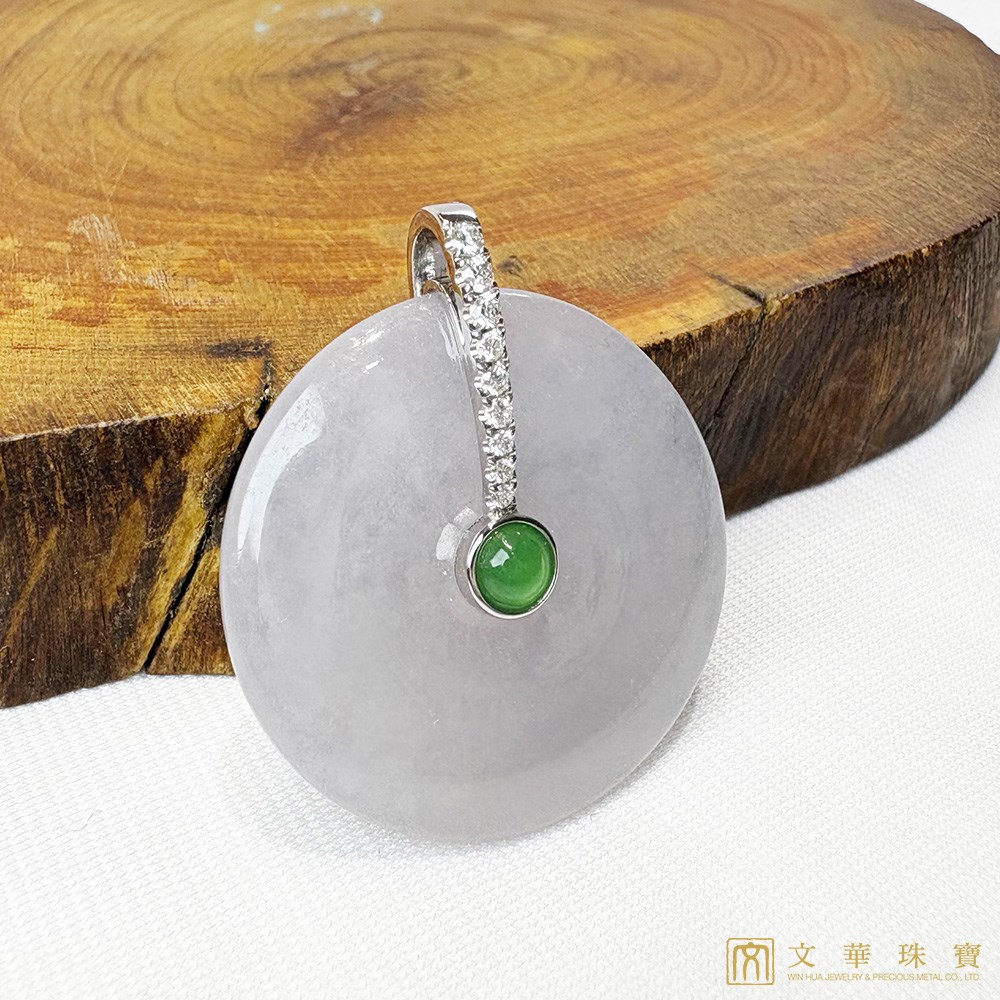 翡翠納福平安扣玉墜