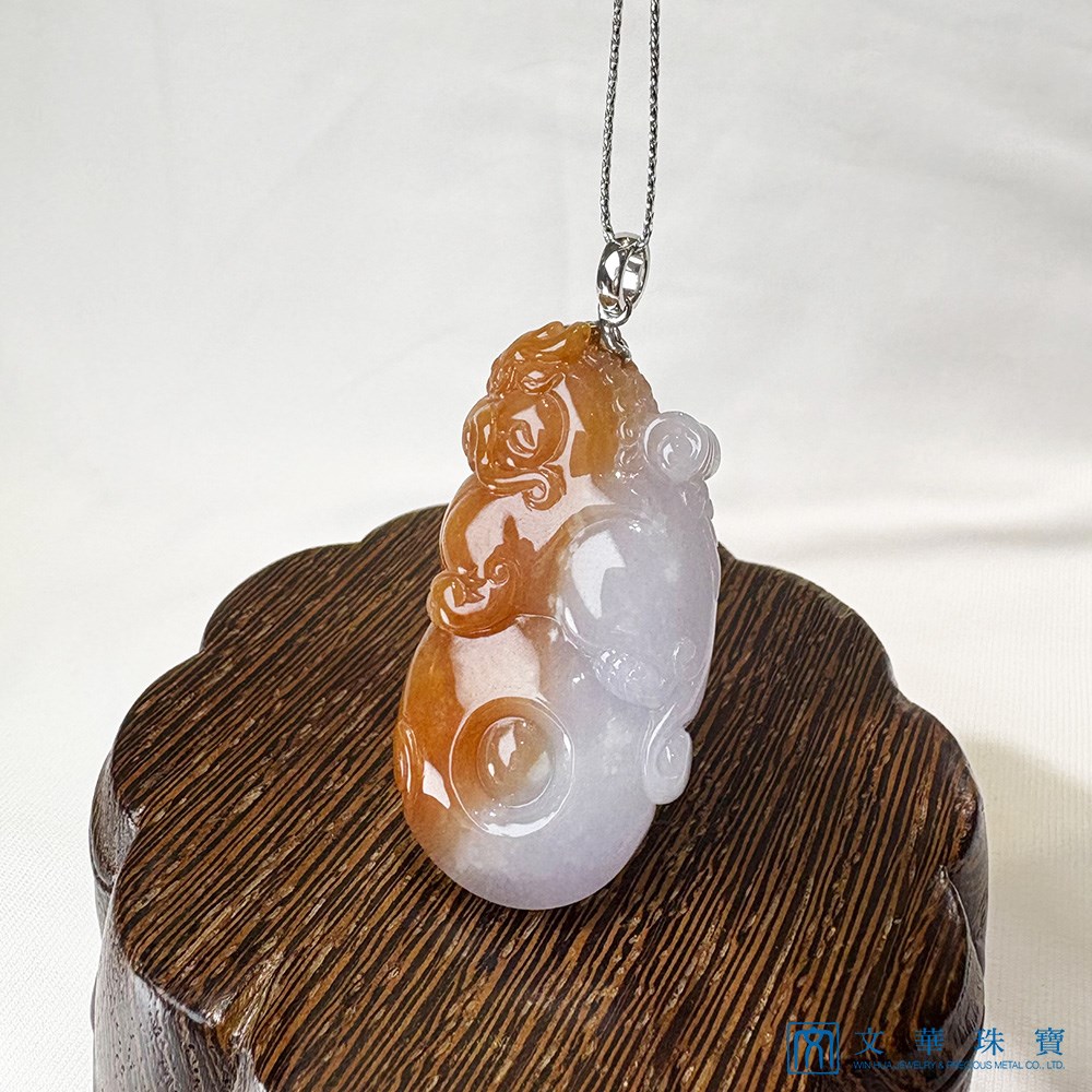 麒麟才子雙彩翡翠玉墜(已售出)