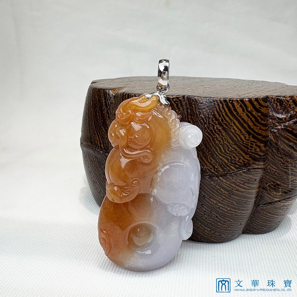 麒麟才子雙彩翡翠玉墜(已售出)