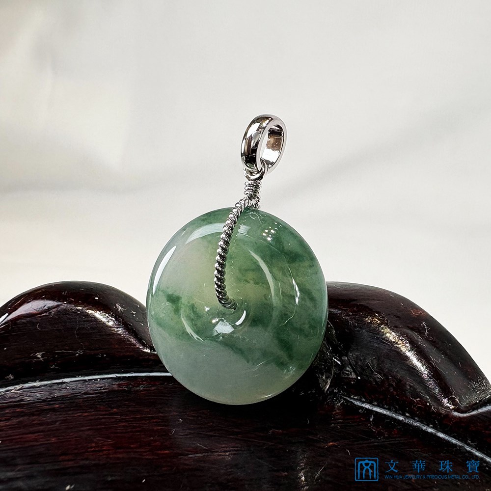 冰糯種飄蘭花平安扣玉墜