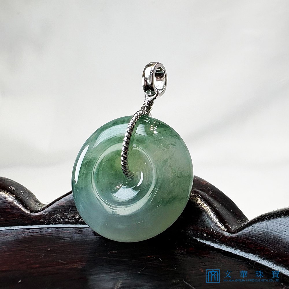 冰糯種飄蘭花平安扣玉墜