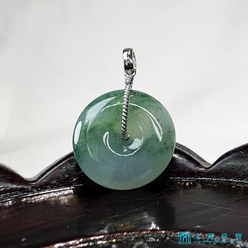 冰糯種飄蘭花平安扣玉墜