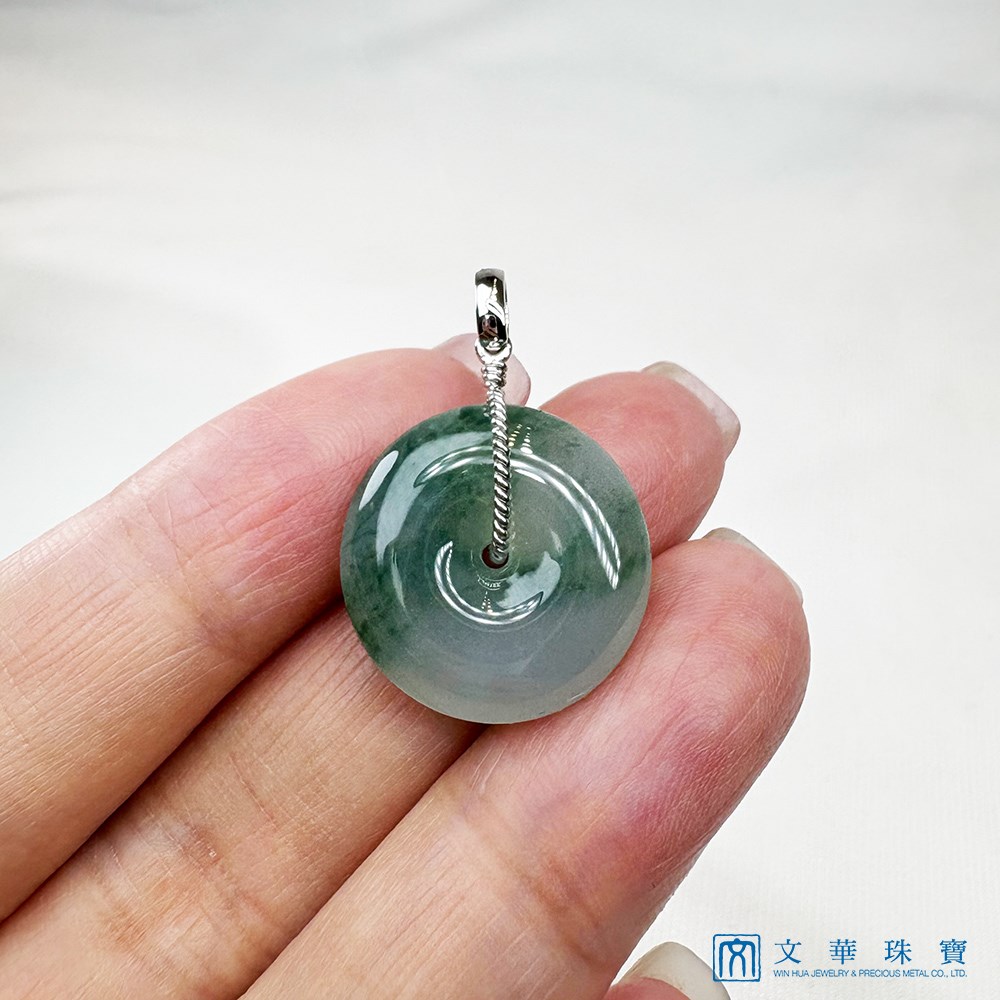 冰糯種飄蘭花平安扣玉墜