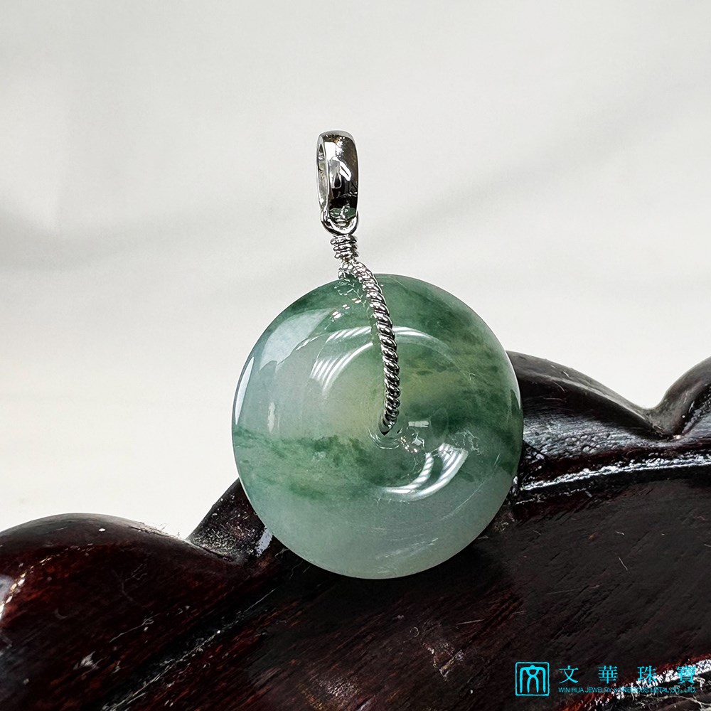 冰糯種飄蘭花平安扣玉墜