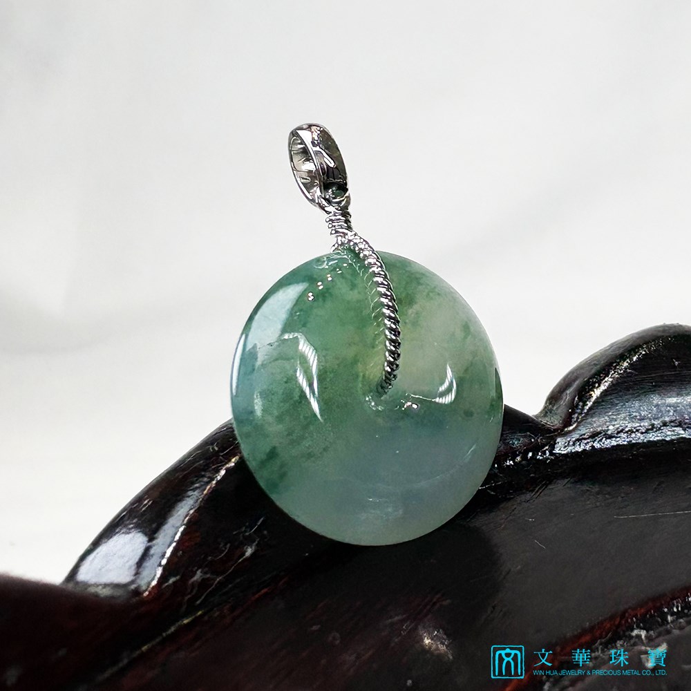 冰糯種飄蘭花平安扣玉墜