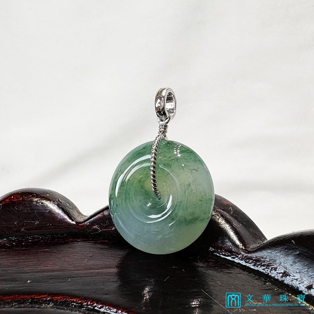 冰糯種飄蘭花平安扣玉墜