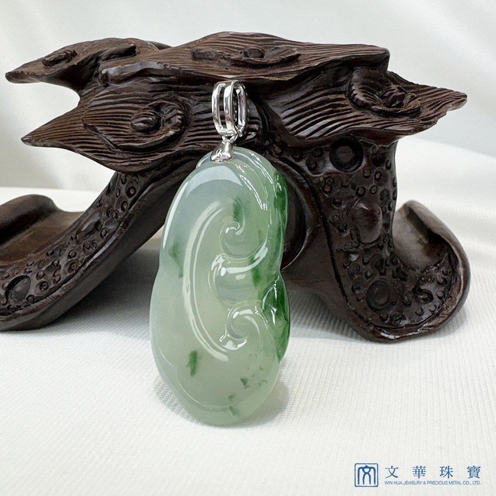 冰種飄綠如意翡翠玉墜