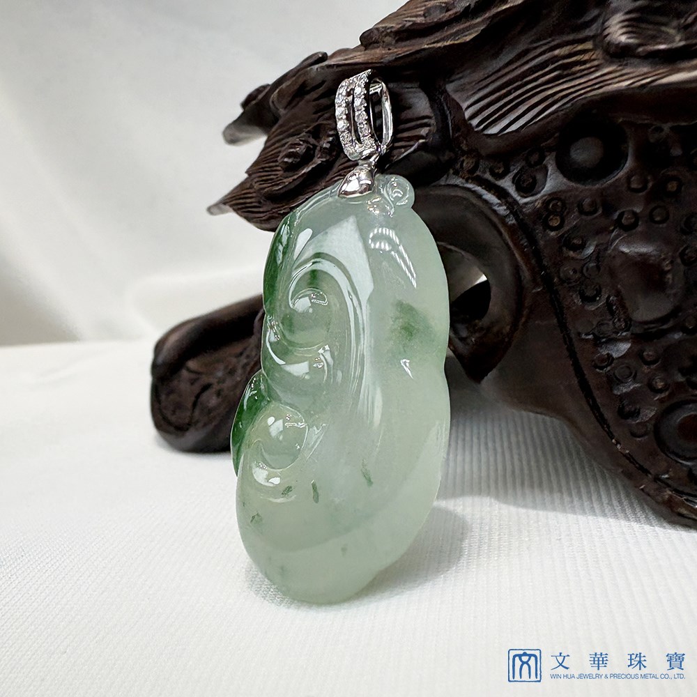 冰種飄綠如意翡翠玉墜