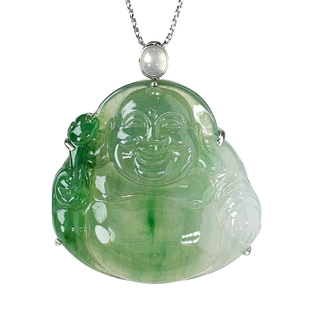 翡翠雙綠如意佛公玉墜