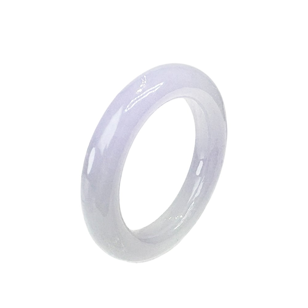 淡紫漸層圓骨翡翠玉戒 國際圍11號