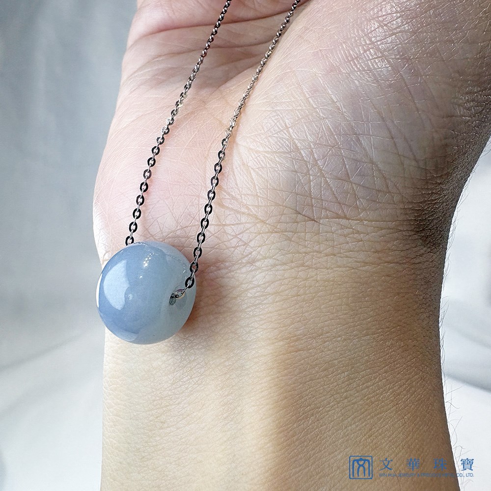 淡藍紫路路通K金項鍊 18K金