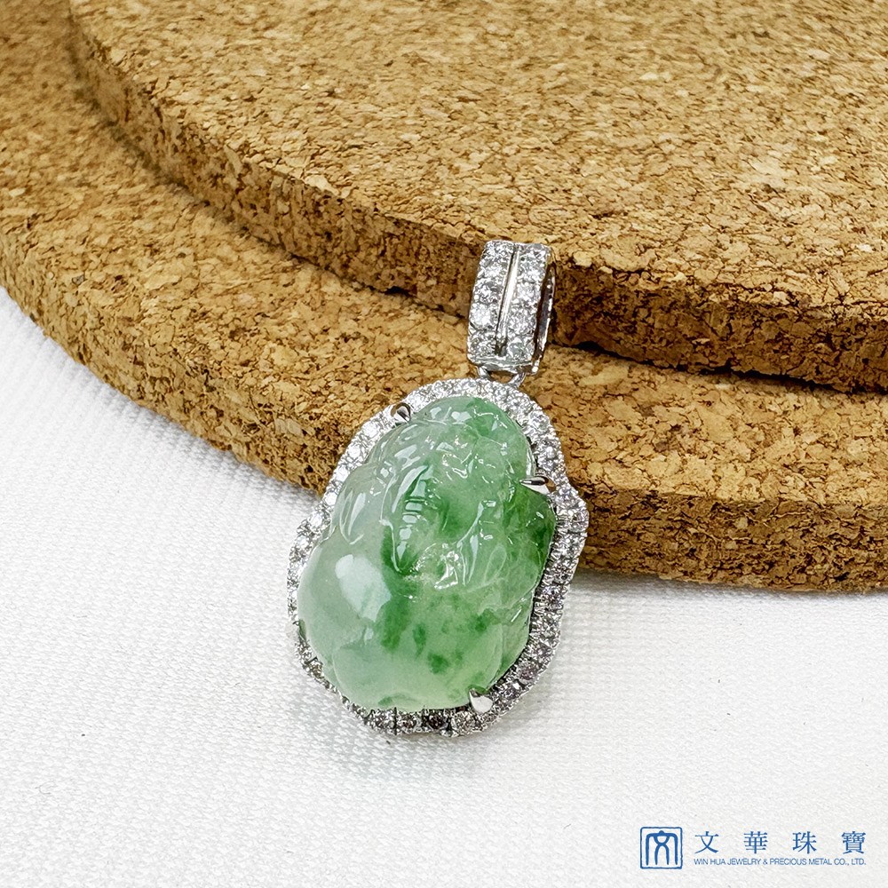 翡翠聚寶貔貅鑽墜 