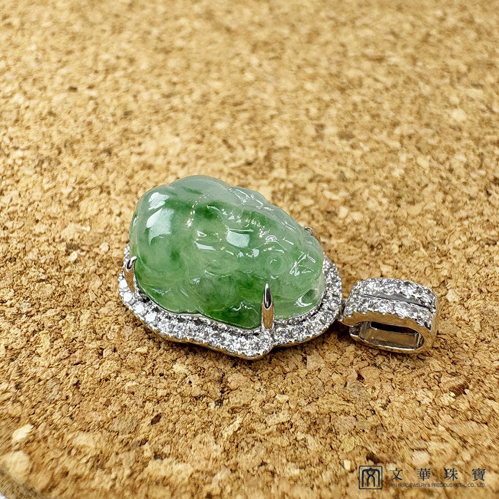 翡翠聚寶貔貅鑽墜 
