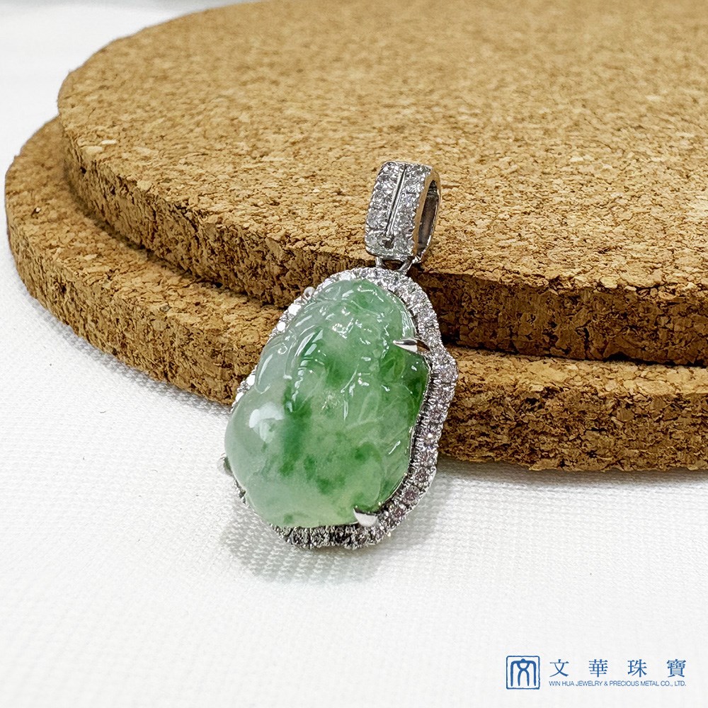 翡翠聚寶貔貅鑽墜 