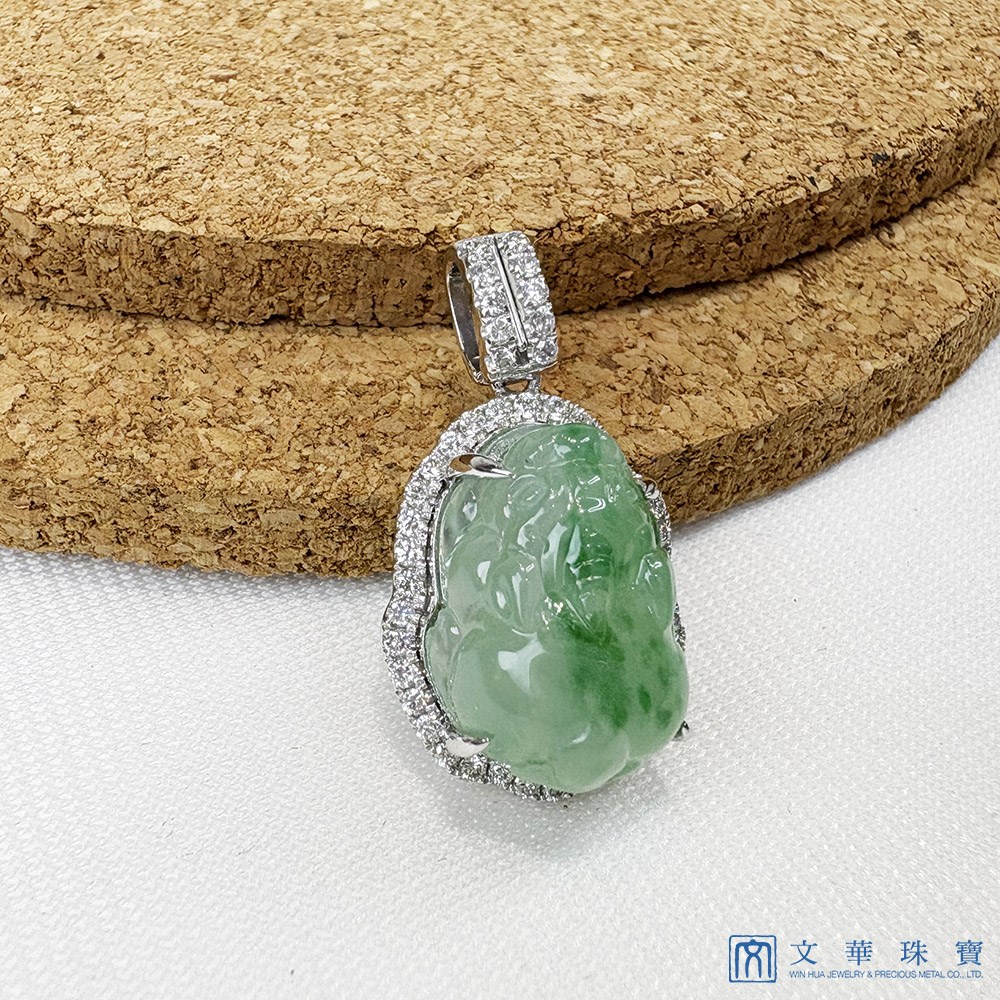 翡翠聚寶貔貅鑽墜 