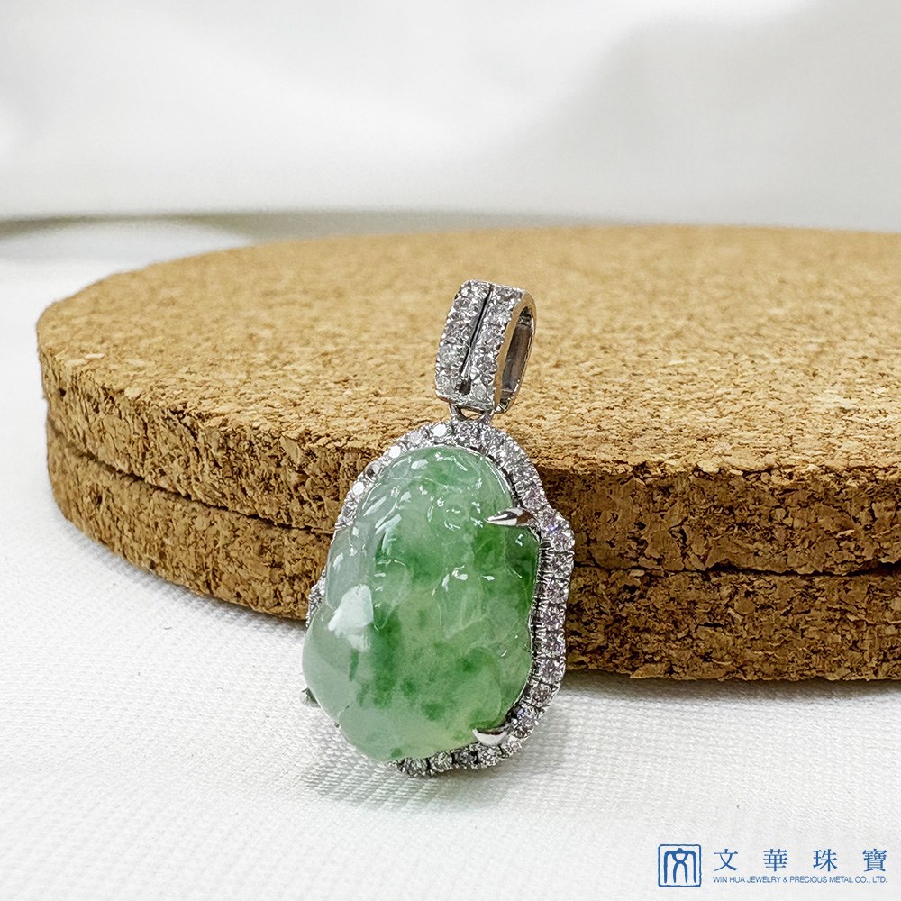 翡翠聚寶貔貅鑽墜 