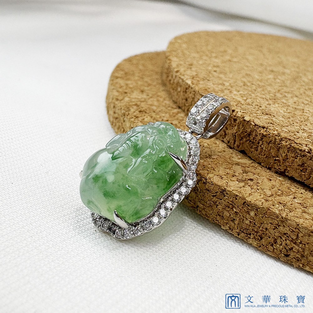 翡翠聚寶貔貅鑽墜 