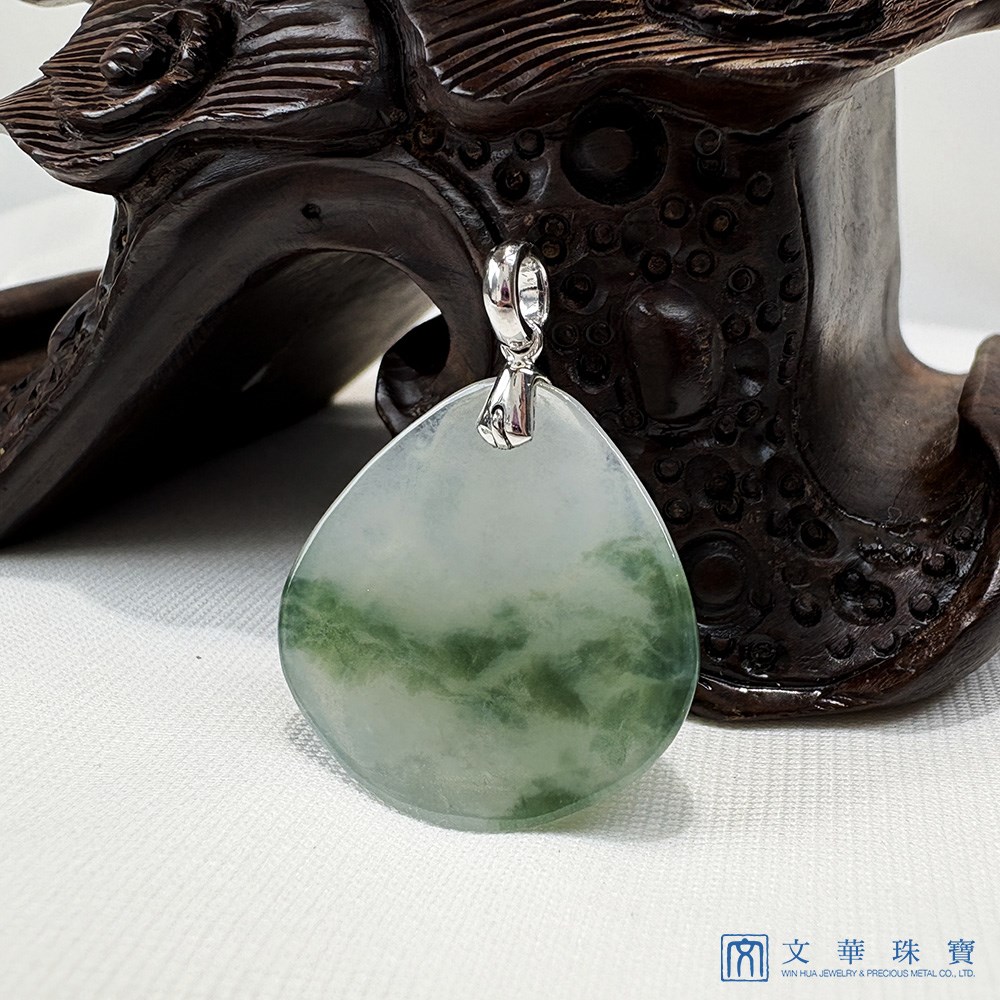 飄花圓滿彌勒佛翡翠玉墜