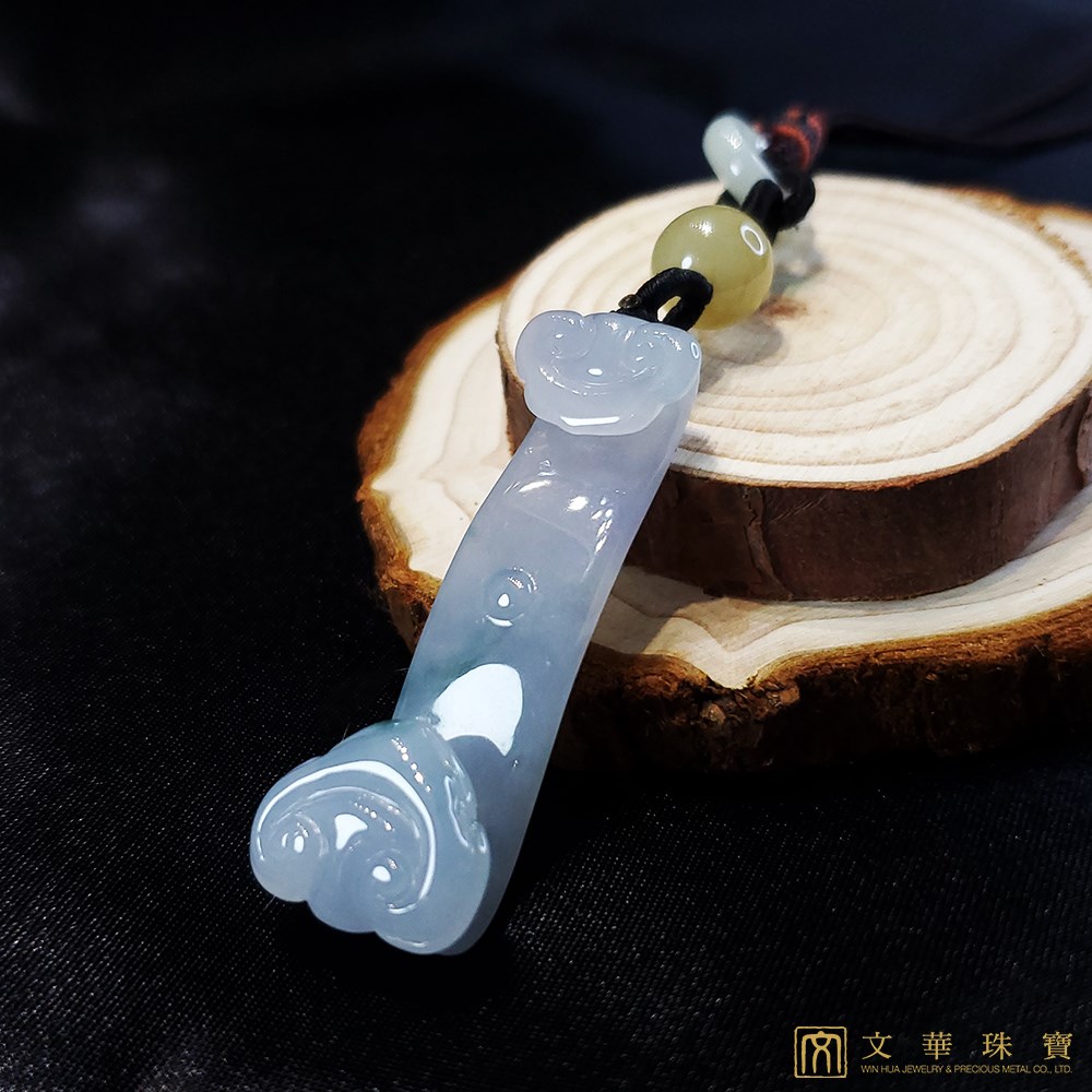 冰紫飄花如意把玩擺件 