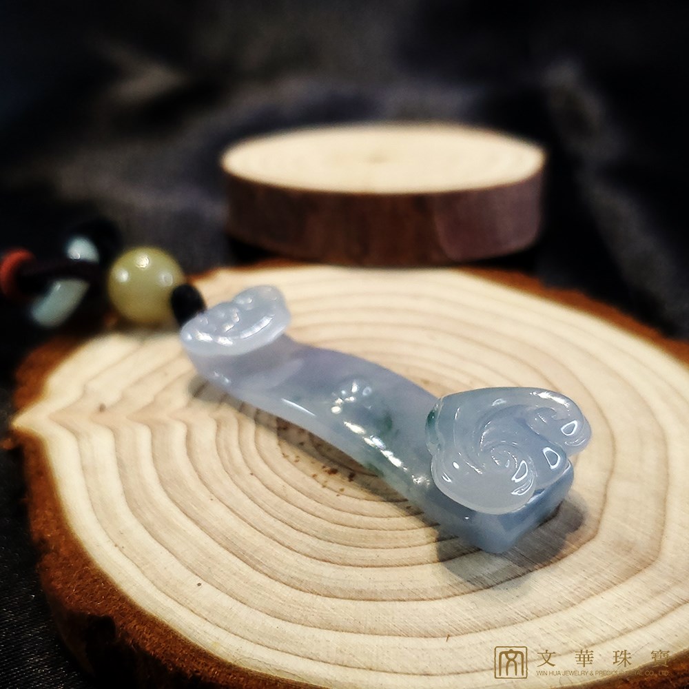 冰紫飄花如意把玩擺件 