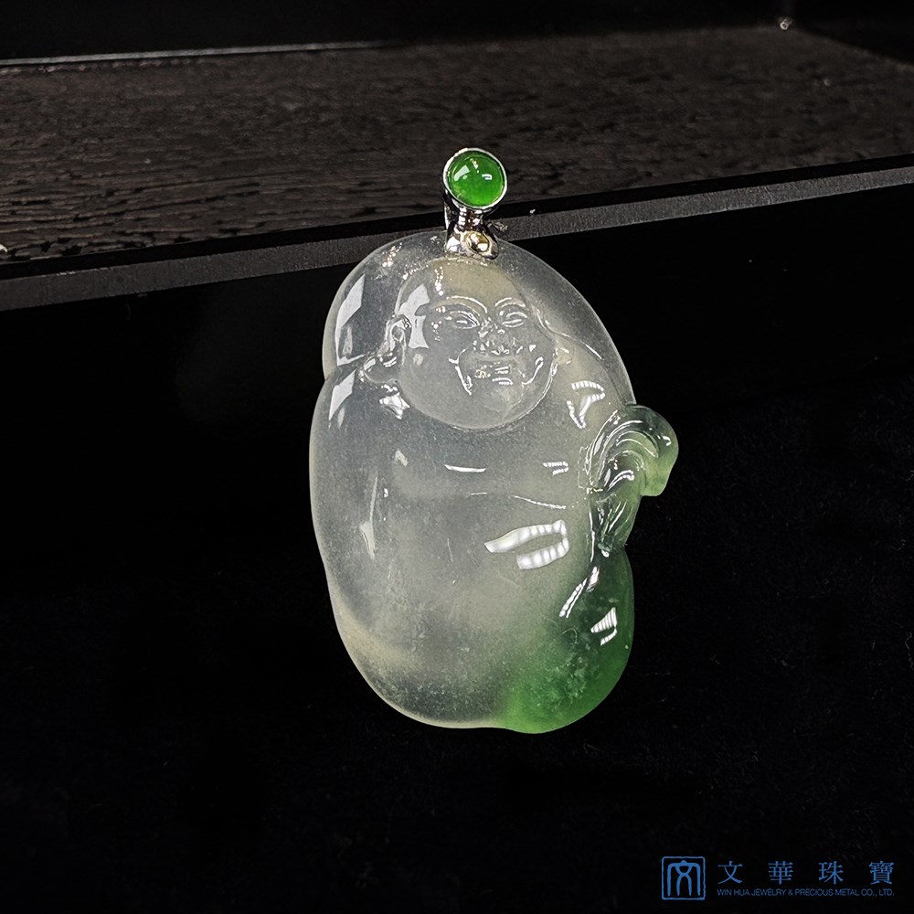 高冰布袋彌勒佛翡翠玉墜