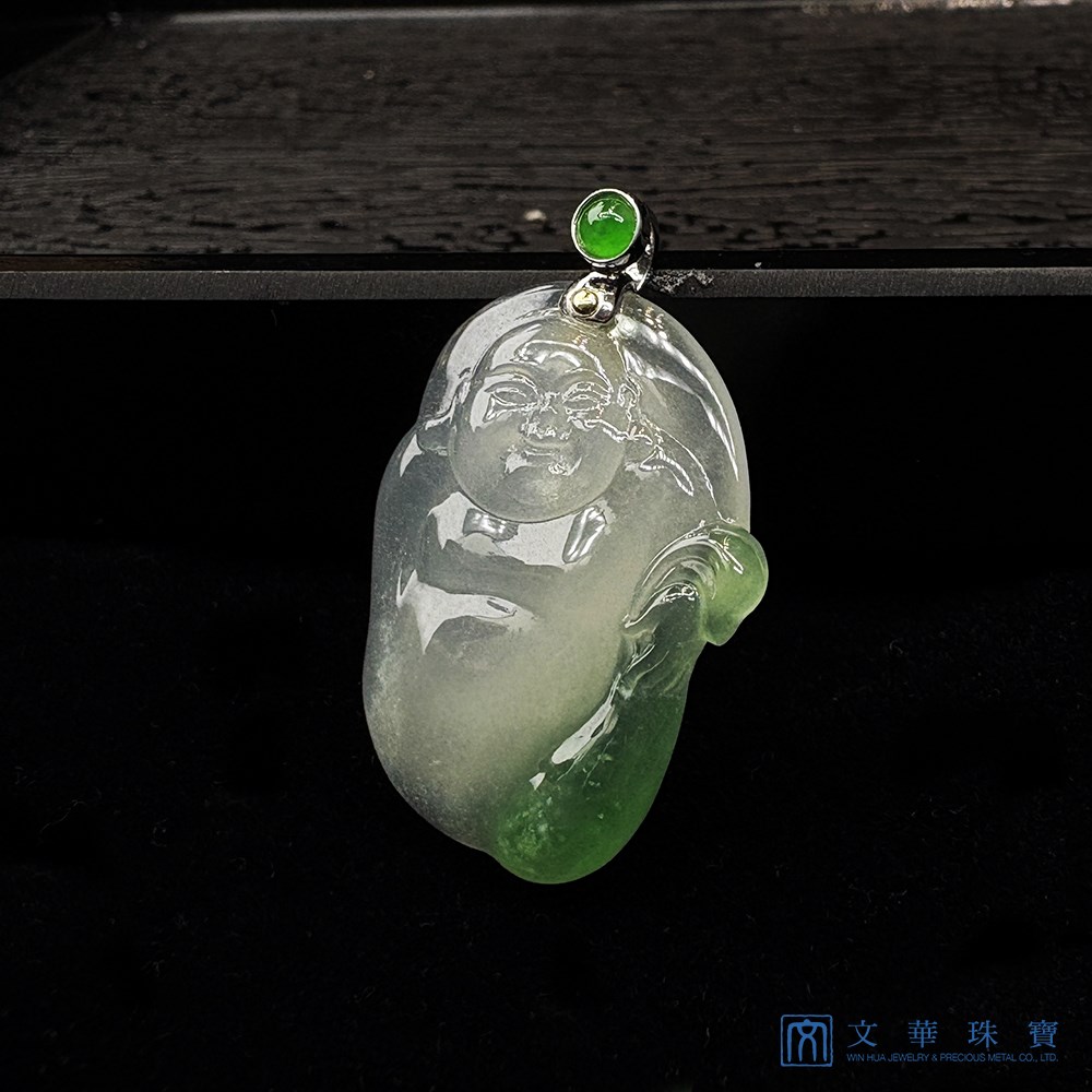 高冰布袋彌勒佛翡翠玉墜