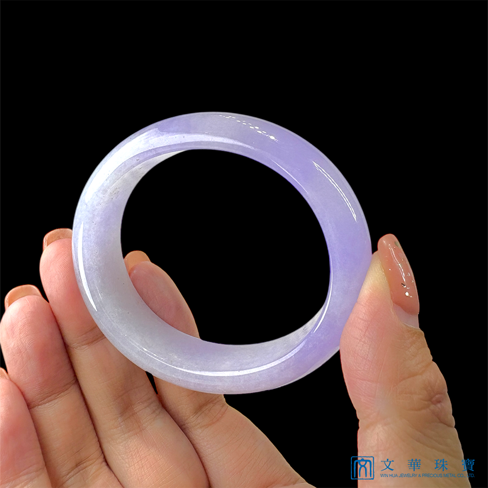 冰種紫羅蘭寬版貴妃鐲 17圍