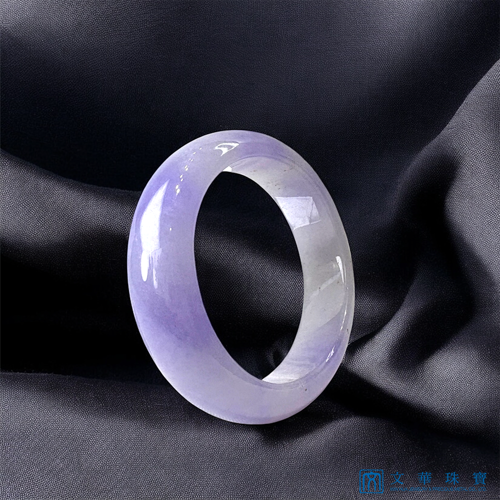 冰種紫羅蘭寬版貴妃鐲 17圍