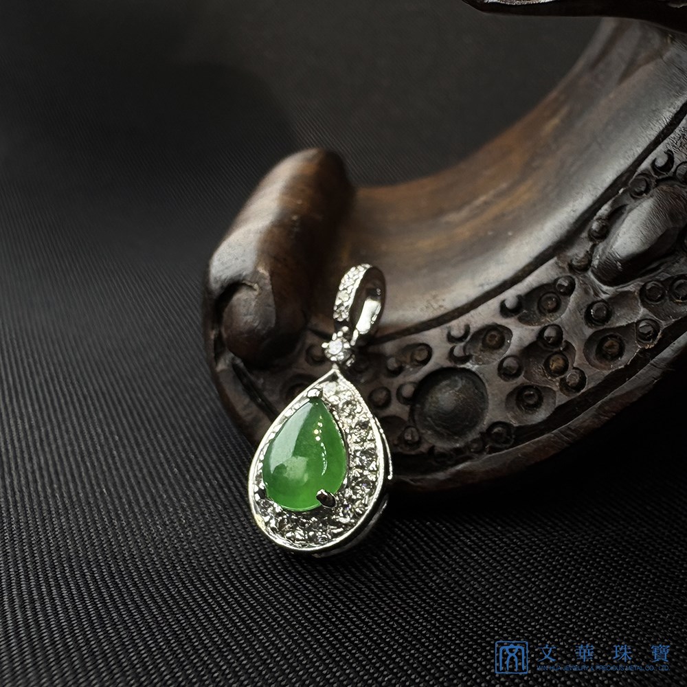 翡翠水滴鑽墜 