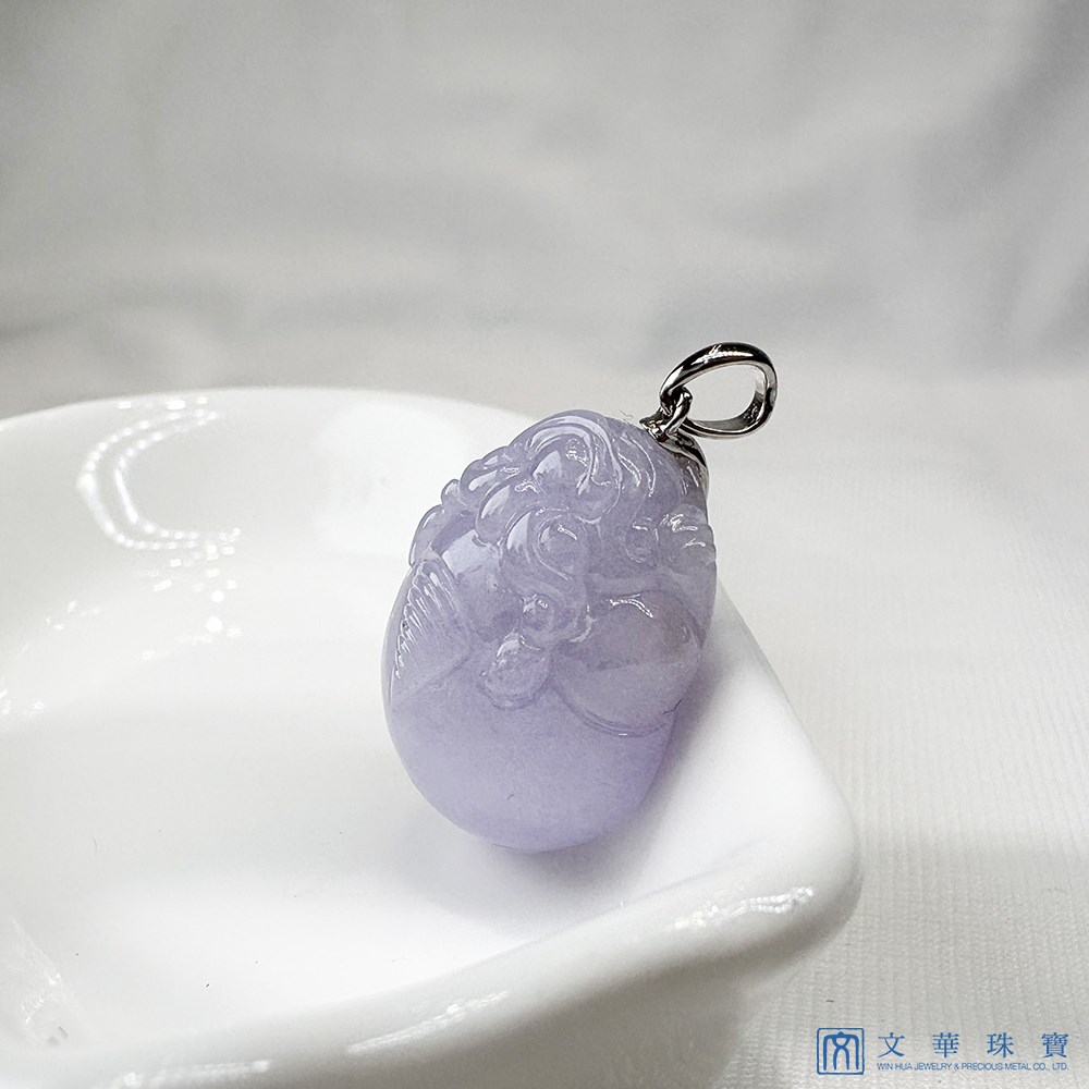 紫羅蘭圓滿財蟾翡翠玉墜