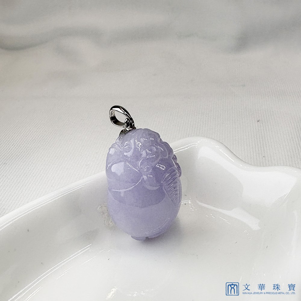 紫羅蘭圓滿財蟾翡翠玉墜