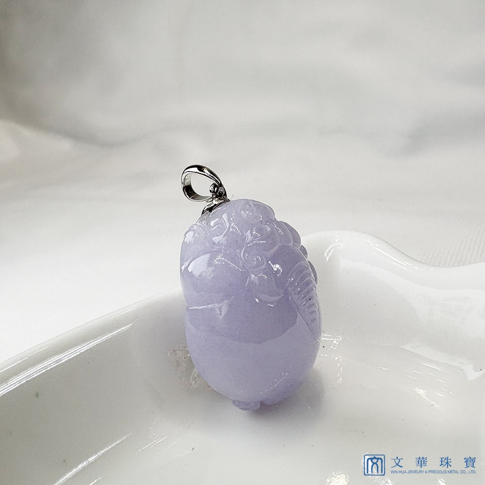 紫羅蘭圓滿財蟾翡翠玉墜