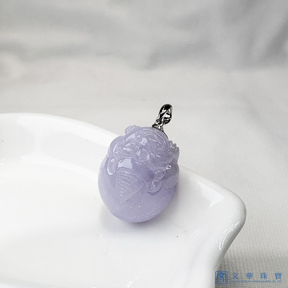 紫羅蘭圓滿財蟾翡翠玉墜