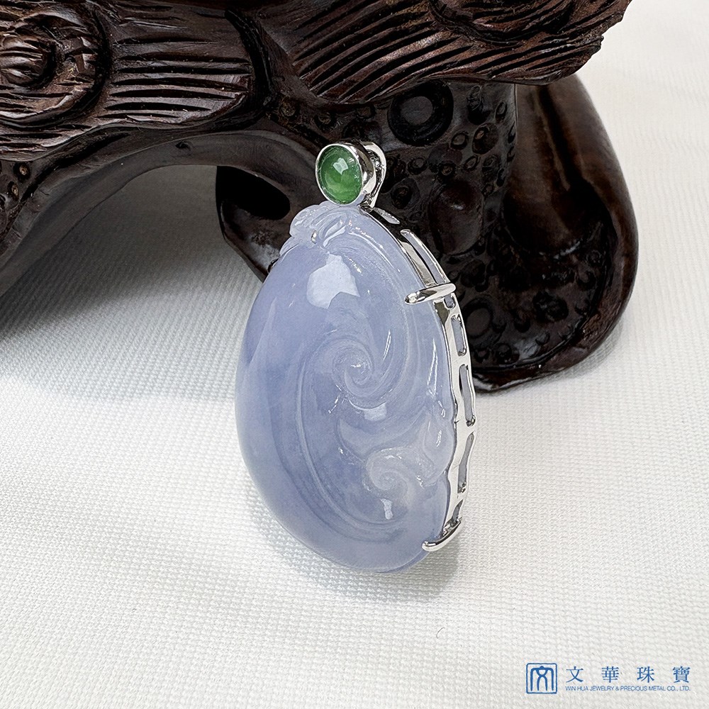 紫羅蘭如意翡翠玉墜