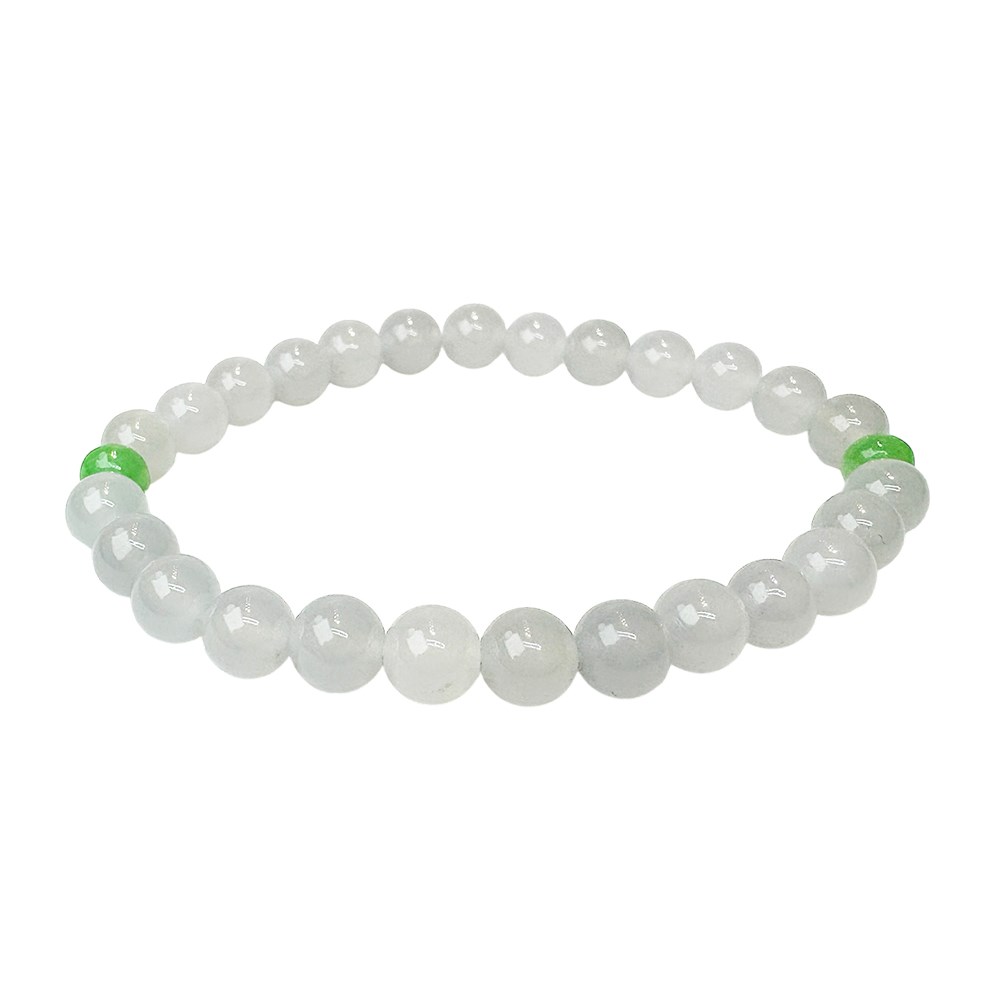 冰心綠意翡翠玉珠手鍊 約6.8mm 共28枚