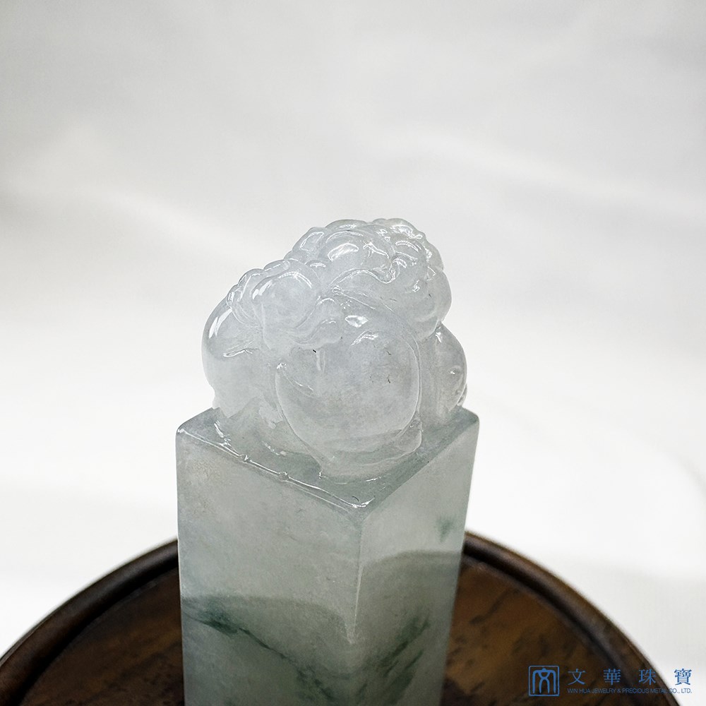 翡翠飄花貔貅方印