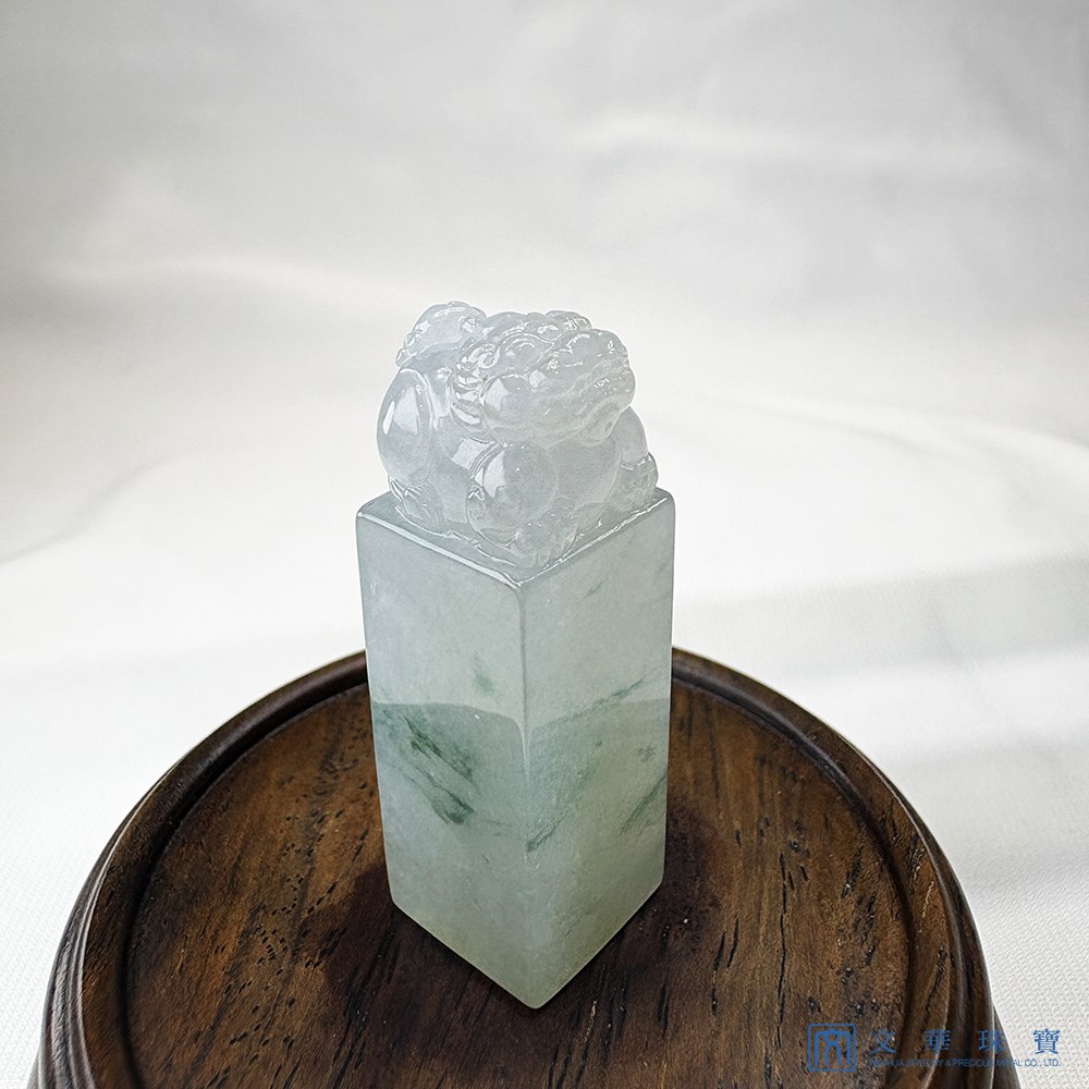 翡翠飄花貔貅方印