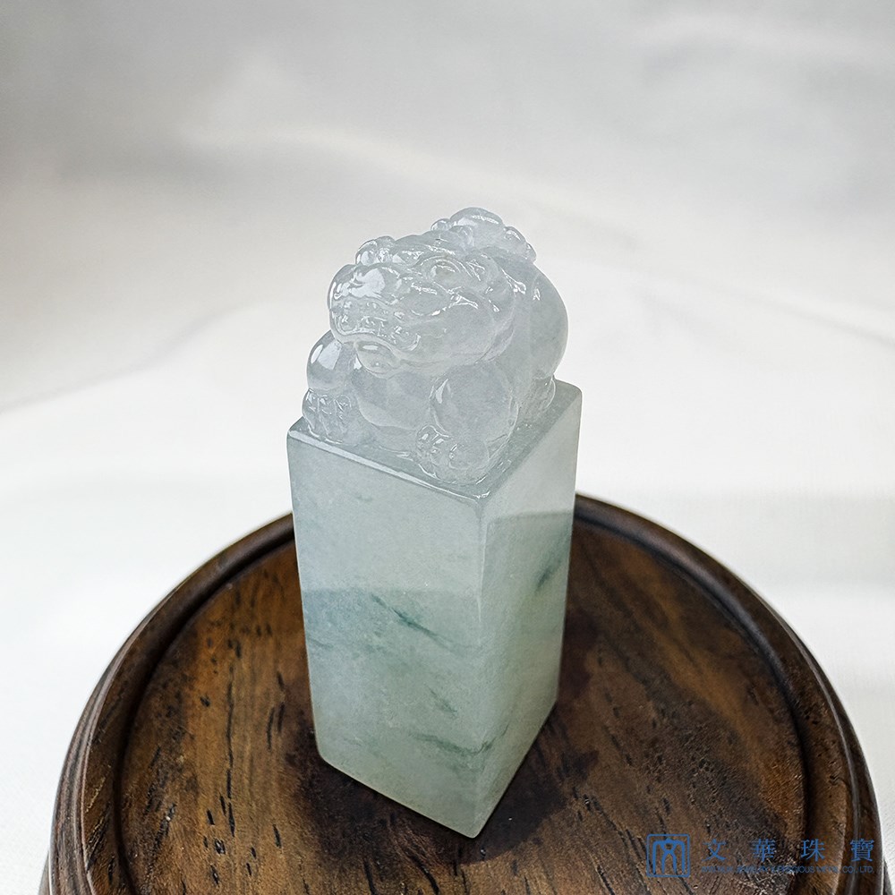 翡翠飄花貔貅方印